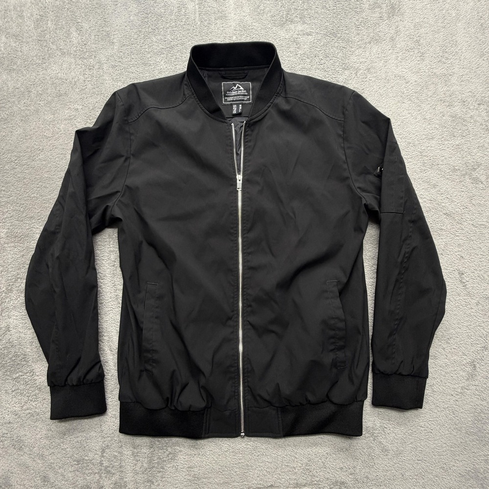 Outdoor Jacket Jacket Mens Medium Black Lightweight‎ Bomber Full Zip Spring Fall